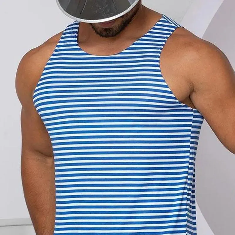 Men's Striped Printed Track Tank Top 22602836X sold by Manly product image thumbnail 2