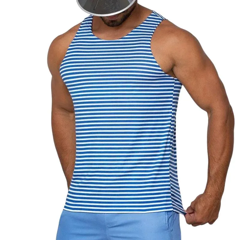 Men's Striped Printed Track Tank Top 22602836X sold by Manly
