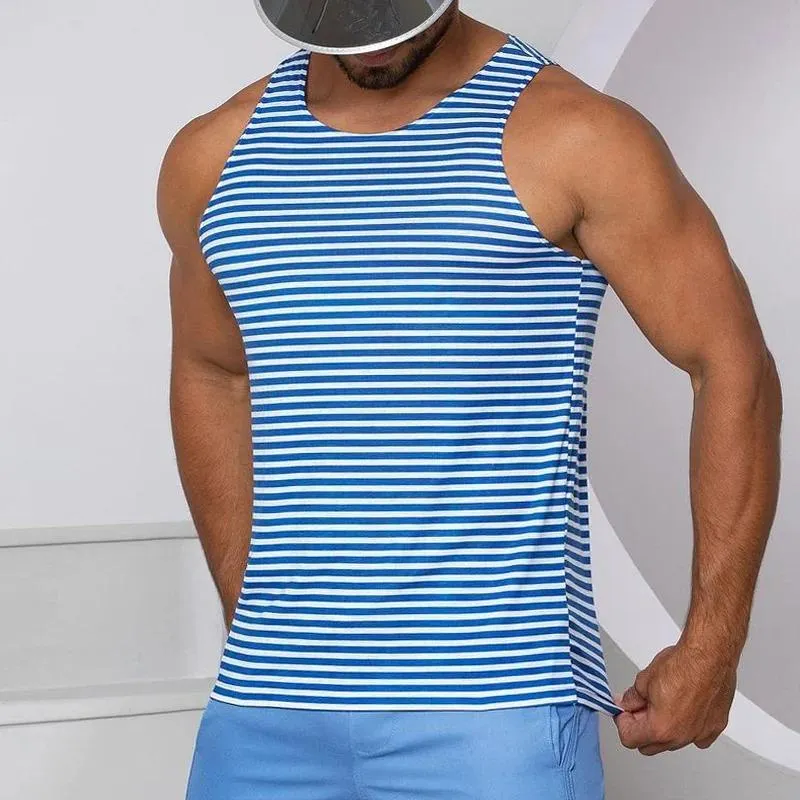 Men's Striped Printed Track Tank Top 22602836X sold by Manly product image thumbnail 4