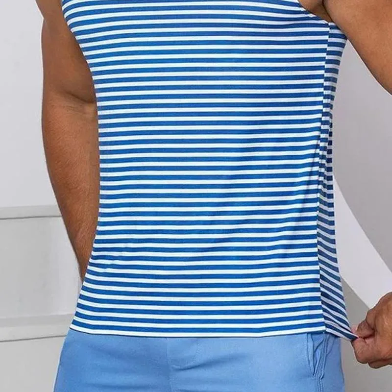Men's Striped Printed Track Tank Top 22602836X sold by Manly product image thumbnail 3