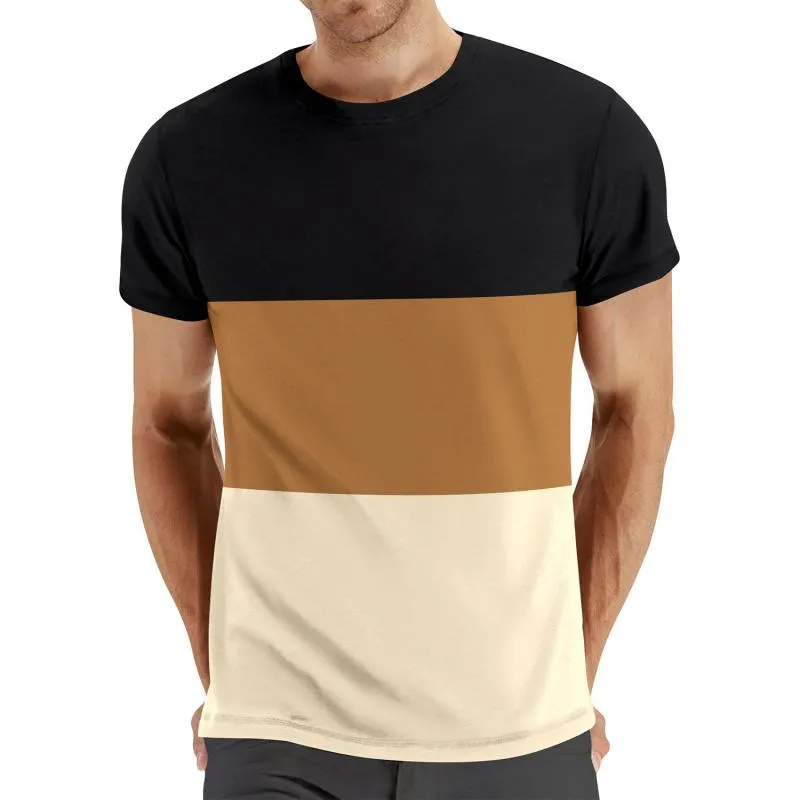 Men's Colorblock Round Neck Short Sleeve Casual T-shirt 44715255Z sold by Manly
