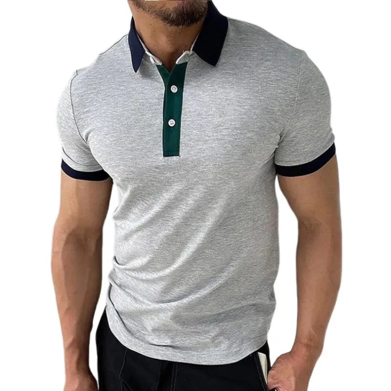 Men's Casual Colorblock Print Polo Shirt 87985797TO sold by Manly