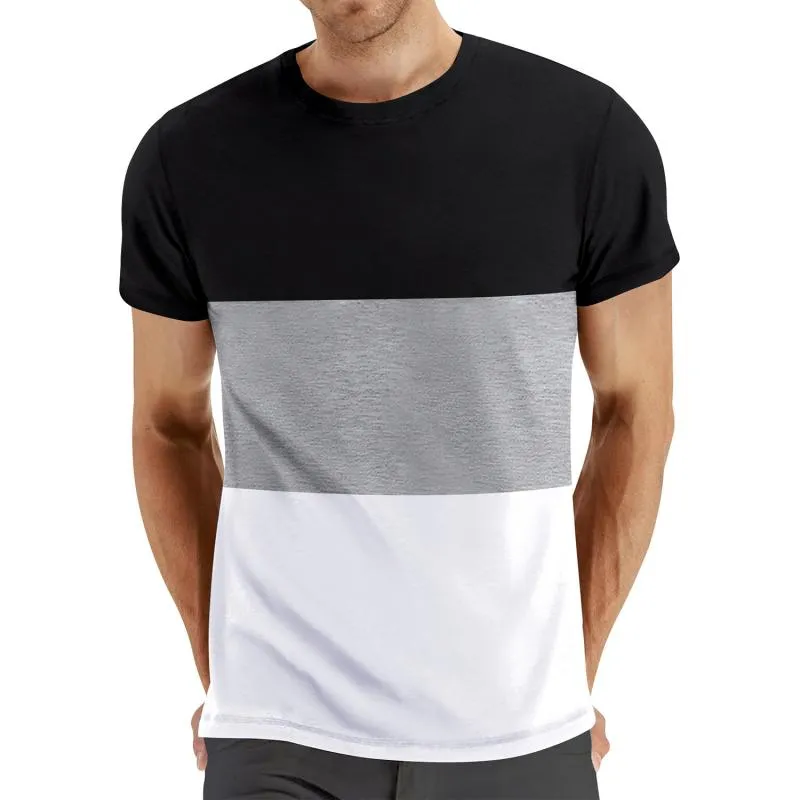 Men's Colorblock Round Neck Short Sleeve Casual T-shirt 44715255Z sold by Manly product image thumbnail 4