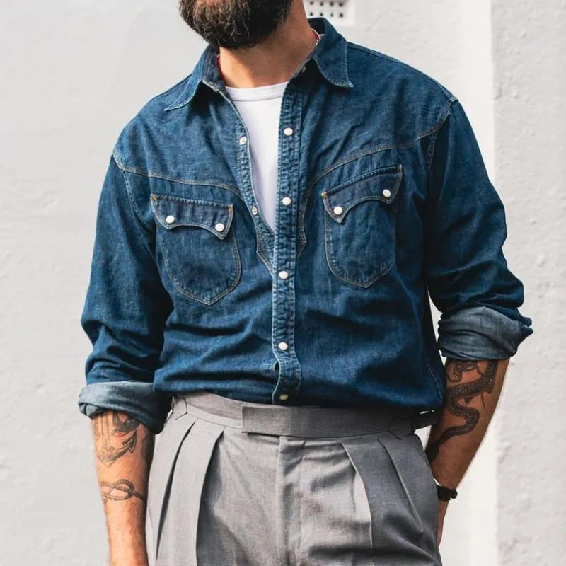 Men's Casual Vintage Washed Denim Shirt 22167204TO sold by Manly product image thumbnail 2