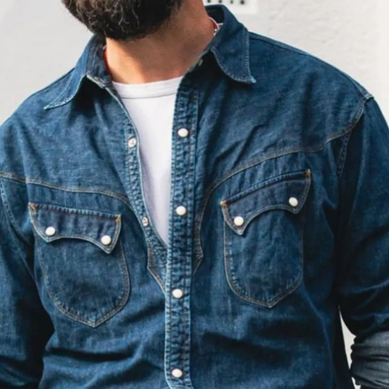 Men's Casual Vintage Washed Denim Shirt 22167204TO sold by Manly product image thumbnail 3