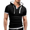 Men's Casual Contrast Color Thin Short-Sleeved Hoodie 80432553M sold by Manly