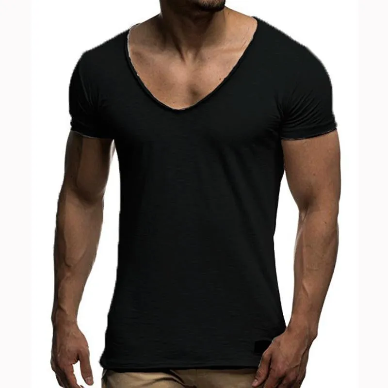 Men's Fashion V Neck Short Sleeve Solid Color T-Shirt 57972844X sold by Manly product image thumbnail 2