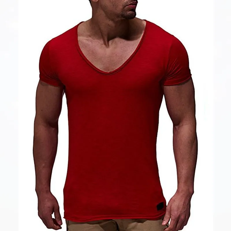 Men's Fashion V Neck Short Sleeve Solid Color T-Shirt 57972844X sold by Manly product image thumbnail 5