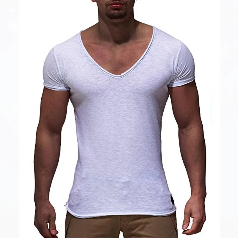 Men's Fashion V Neck Short Sleeve Solid Color T-Shirt 57972844X sold by Manly product image thumbnail 4