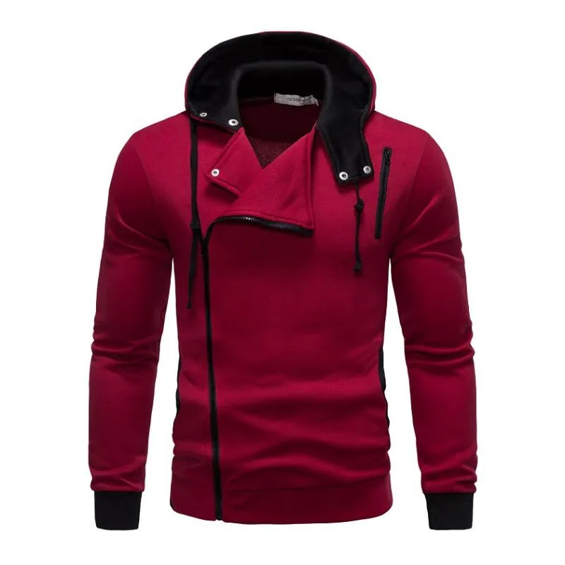 Men's Casual Colorblock Diagonal Zipper Long Sleeve Sports Hoodie 13260134M sold by Manly product image thumbnail 3