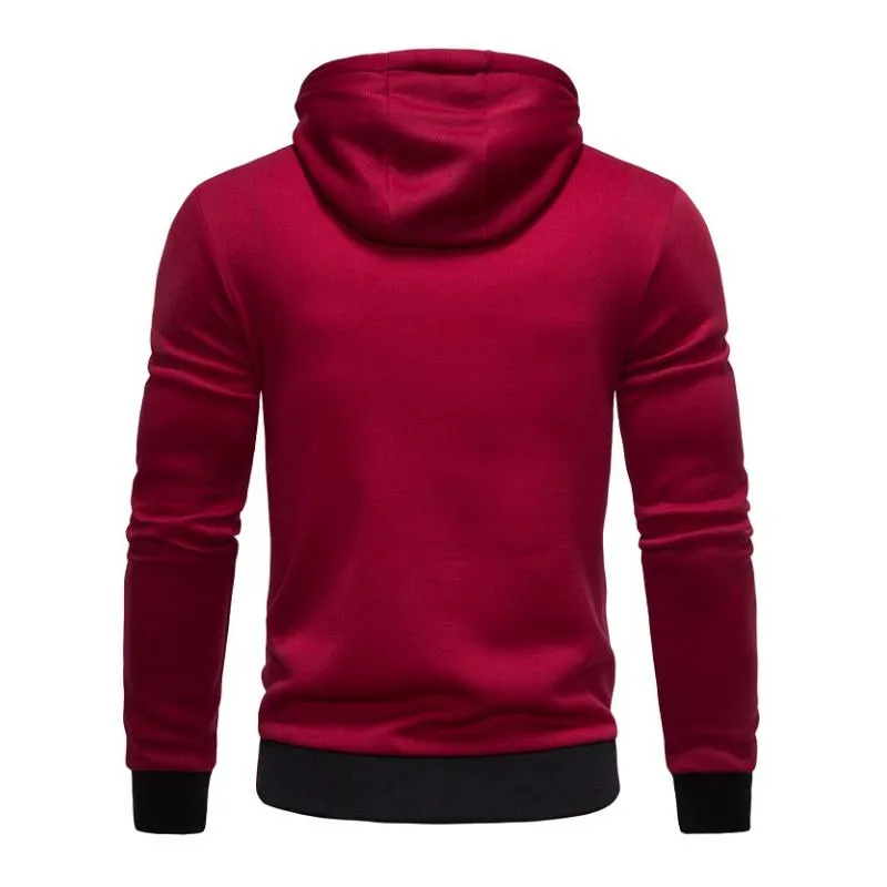 Men's Casual Colorblock Diagonal Zipper Long Sleeve Sports Hoodie 13260134M sold by Manly product image thumbnail 5