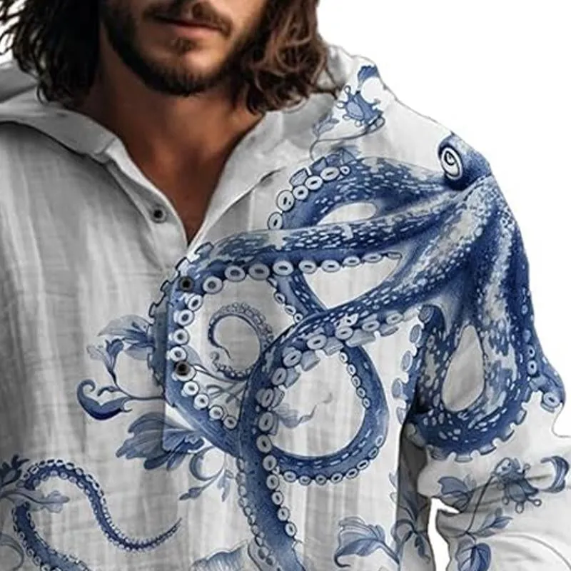 Men's Printed Long Sleeve Hoodie 15752626X sold by Manly product image thumbnail 3