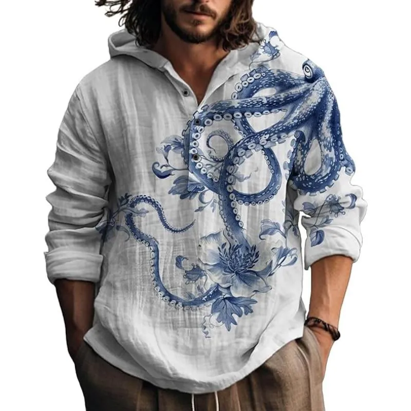 Men's Printed Long Sleeve Hoodie 15752626X sold by Manly