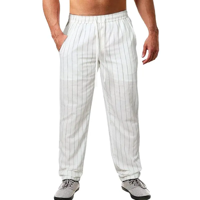 Men's Casual Striped Drawstring Trousers 65701937Y sold by Manly
