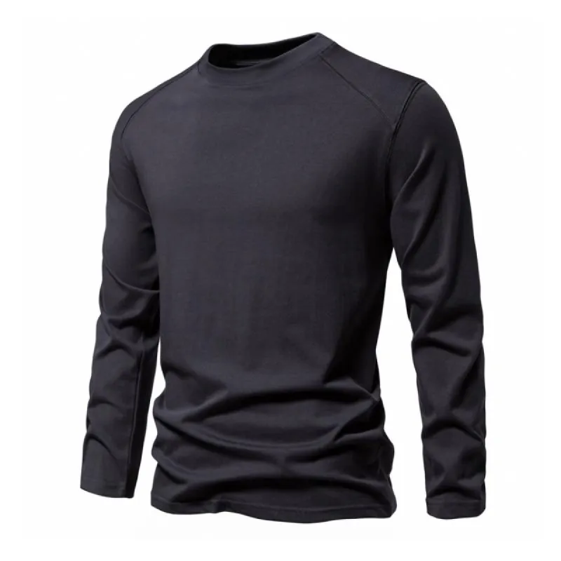 Men's Casual Cotton Breathable Round Neck Slim Long Sleeve T-shirt 39533085M sold by Manly