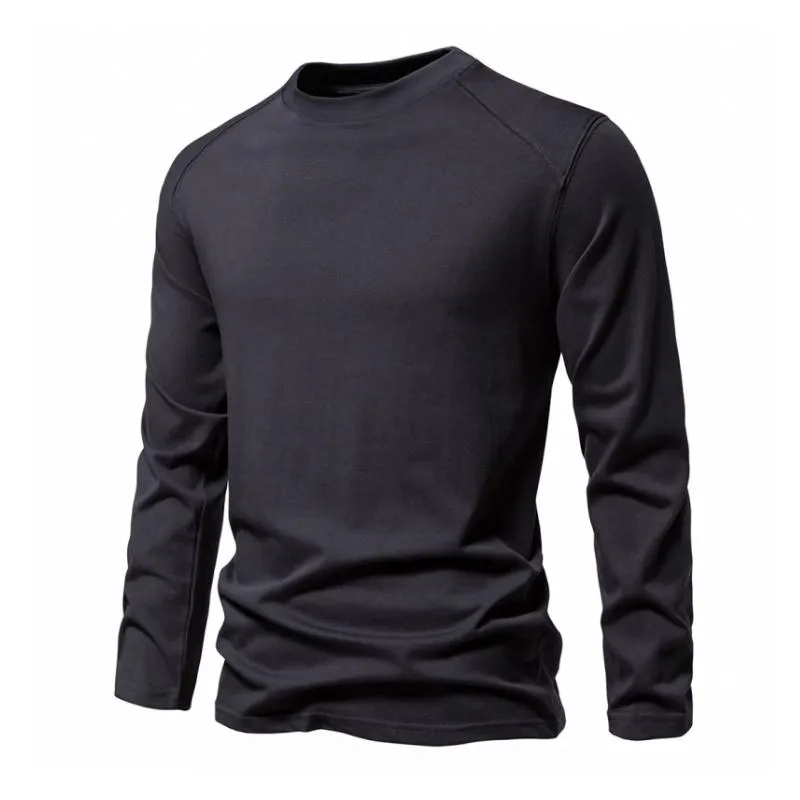 Men's Casual Cotton Breathable Round Neck Slim Long Sleeve T-shirt 39533085M sold by Manly