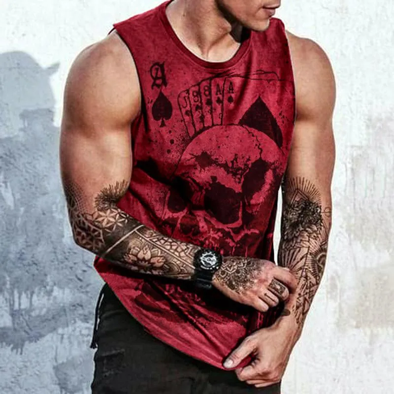 Men's Casual Sports Poker Print Tank Top 74906366Y sold by Manly product image thumbnail 5