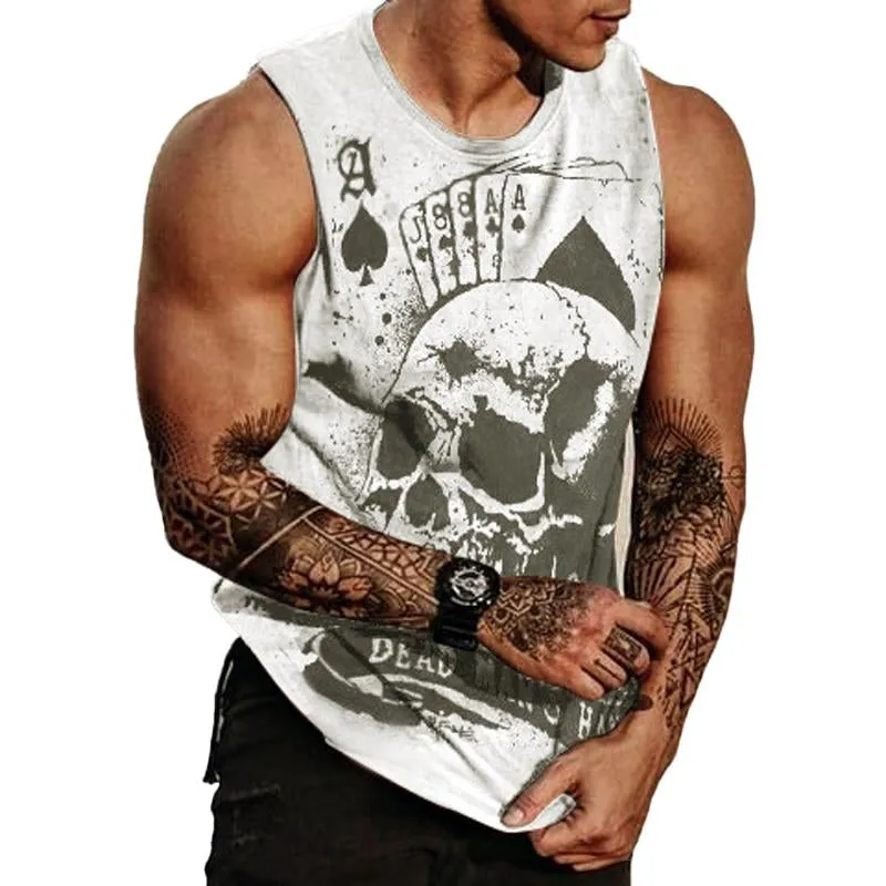 Men's Casual Sports Poker Print Tank Top 74906366Y sold by Manly