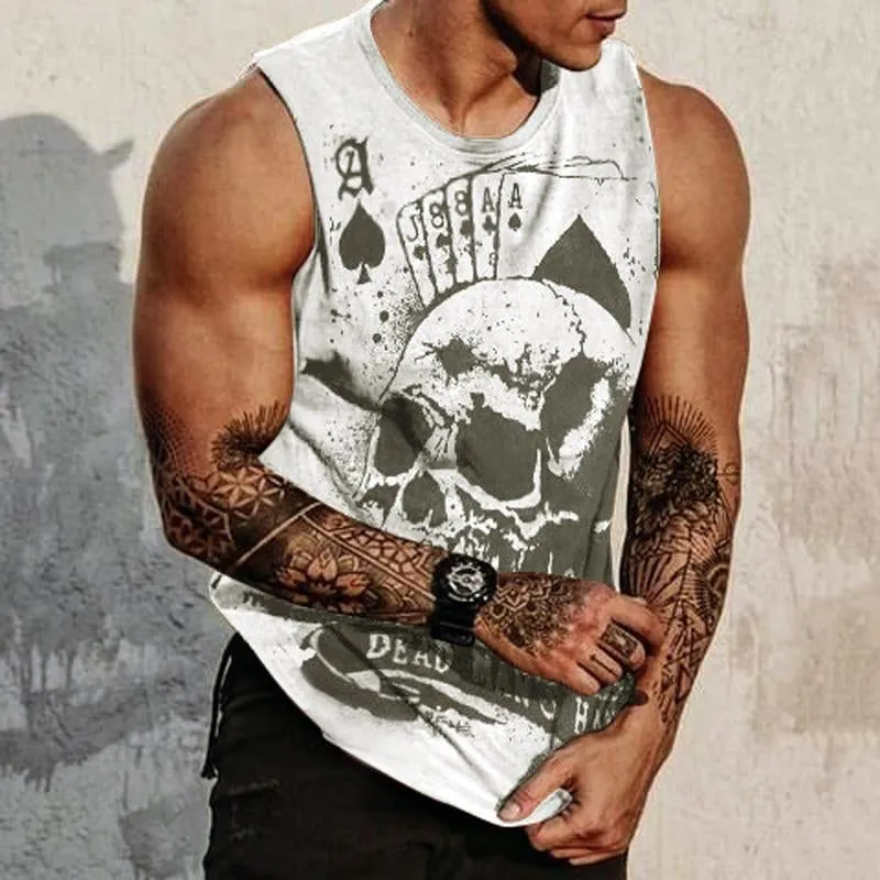 Men's Casual Sports Poker Print Tank Top 74906366Y sold by Manly product image thumbnail 2