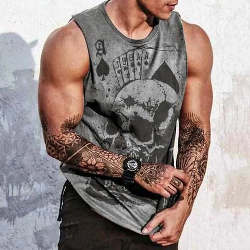 Men's Casual Sports Poker Print Tank Top 74906366Y sold by Manly product image thumbnail 4
