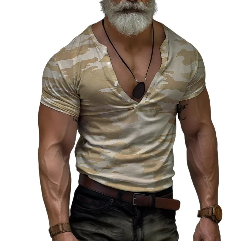 Men's Retro Camouflage Short Sleeve T-Shirt 05826285TO sold by Manly