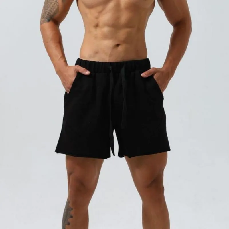 Men's Casual Cotton Blend Breathable Raw Edge Sports Shorts 30893455M sold by Manly product image thumbnail 5