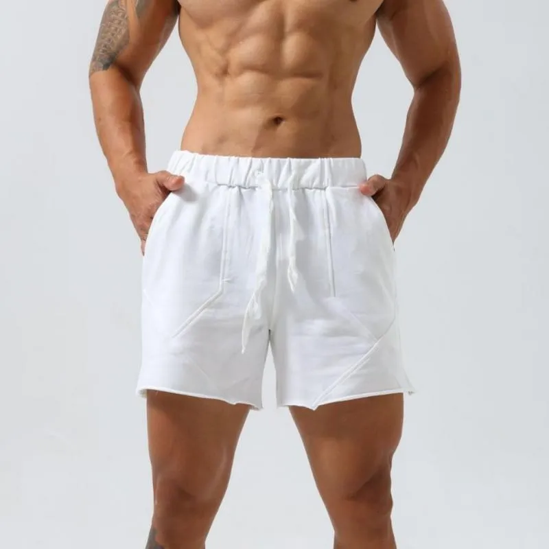 Men's Casual Cotton Blend Breathable Raw Edge Sports Shorts 30893455M sold by Manly product image thumbnail 3
