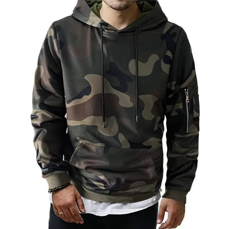 Men's Outdoor Fashion Casual Camo Pocket Sports Hoodie 84095181X sold by Manly