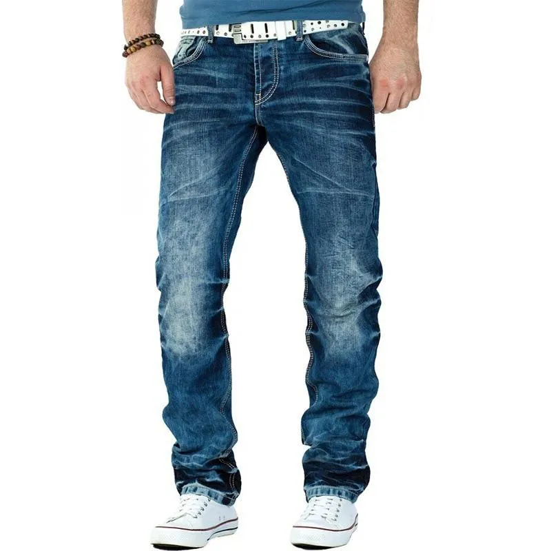 Men's Casual Vintage Washed Bleached Straight Jeans 88790299TO sold by Manly product image thumbnail 3