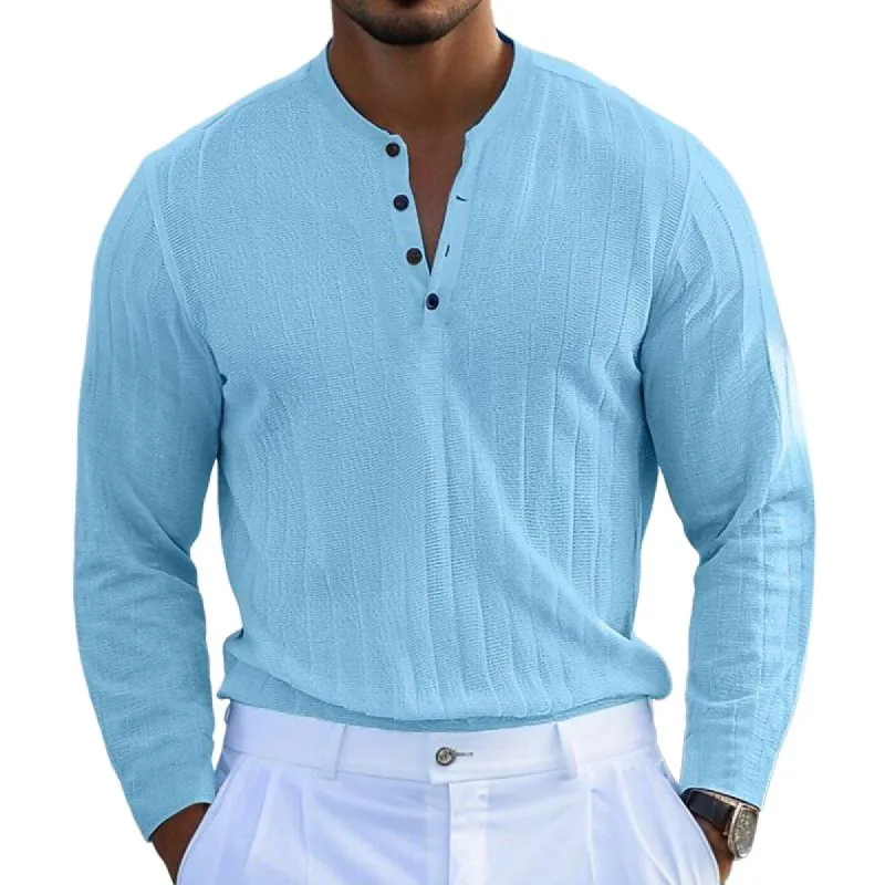 Men's Vintage Casual Solid Henley T-Shirts 21311858TO sold by Manly