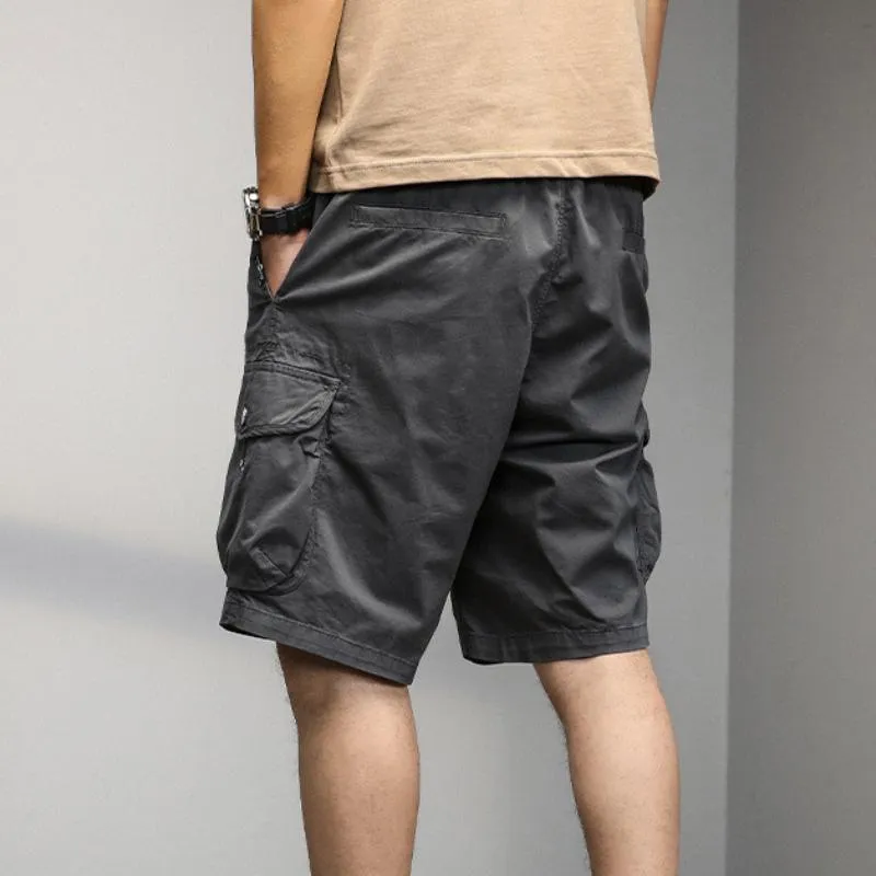 Men's Solid Multi-Pocket Cargo Shorts 13423059Y sold by Manly product image thumbnail 3