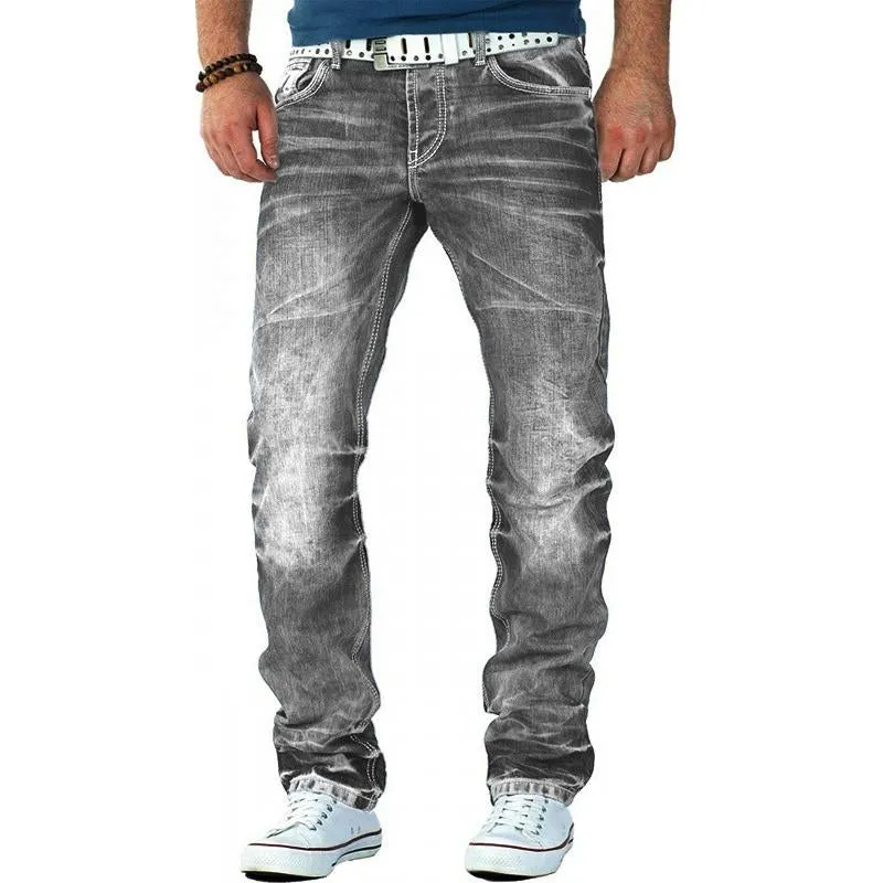 Men's Casual Vintage Washed Bleached Straight Jeans 88790299TO sold by Manly product image thumbnail 2