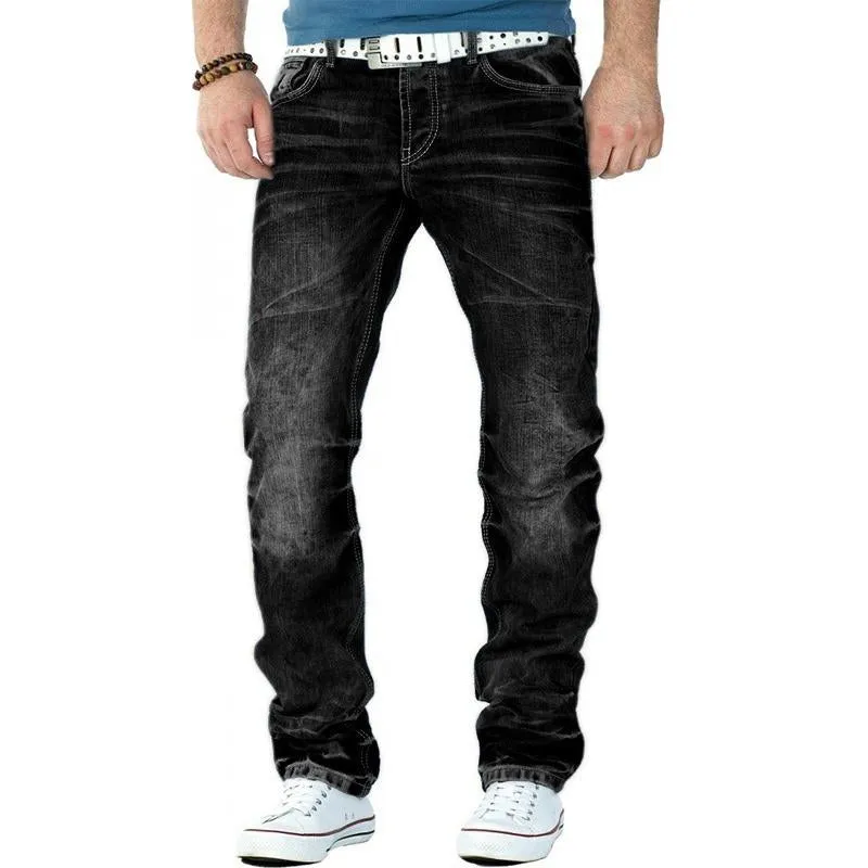 Men's Casual Vintage Washed Bleached Straight Jeans 88790299TO sold by Manly product image thumbnail 4