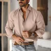 Men's Casual Cotton Blend Lapel Slim Fit Long Sleeve Shirt 12797211M sold by Manly