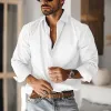 Men's Casual Cotton Blend Lapel Slim Fit Long Sleeve Shirt 12797211M sold by Manly