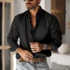 Men's Casual Cotton Blend Lapel Slim Fit Long Sleeve Shirt 12797211M sold by Manly