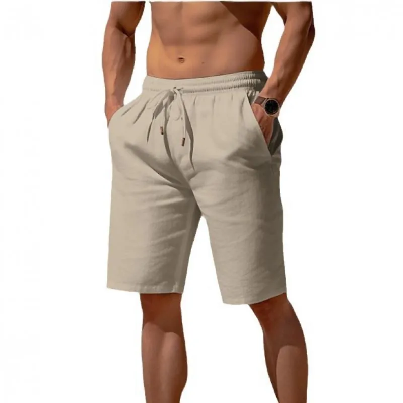 Men's Casual Elastic Waist Drawstring Breathable Straight Beach Shorts 31795779M sold by Manly