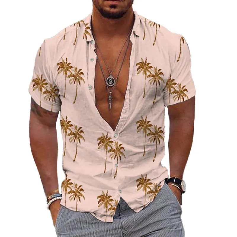 Men's Beach Hawaiian Print Lapel Shirt 03515426X sold by Manly