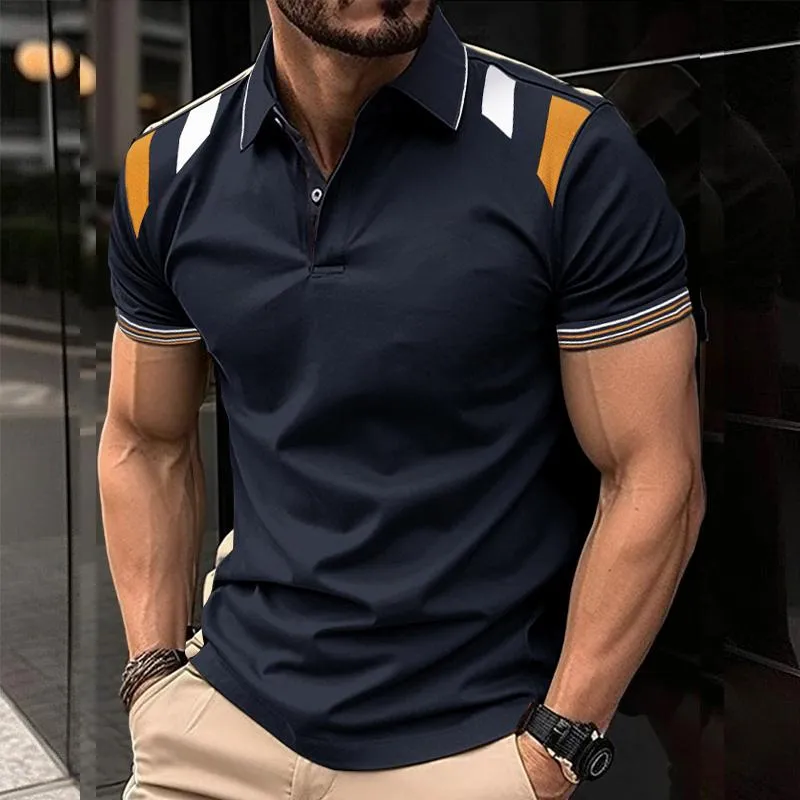 Men's Casual Color Block Short Sleeve POLO Shirt 05815993Y sold by Manly product image thumbnail 2