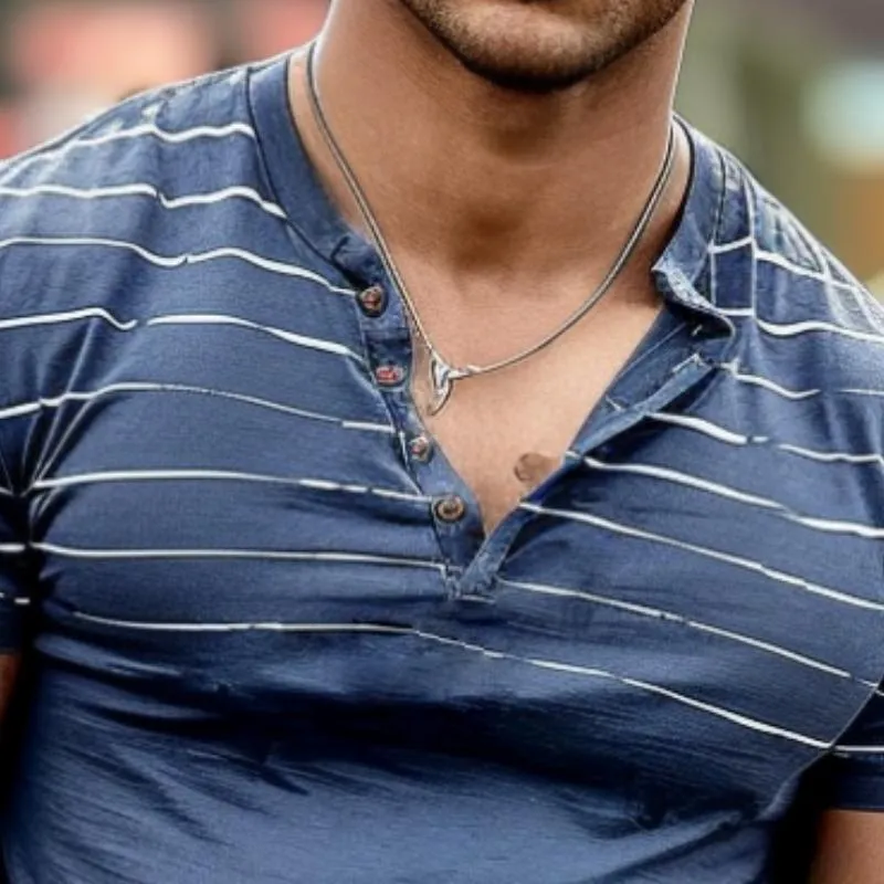 Men's Casual Striped Short Sleeve T-Shirt 71610637TO sold by Manly product image thumbnail 3