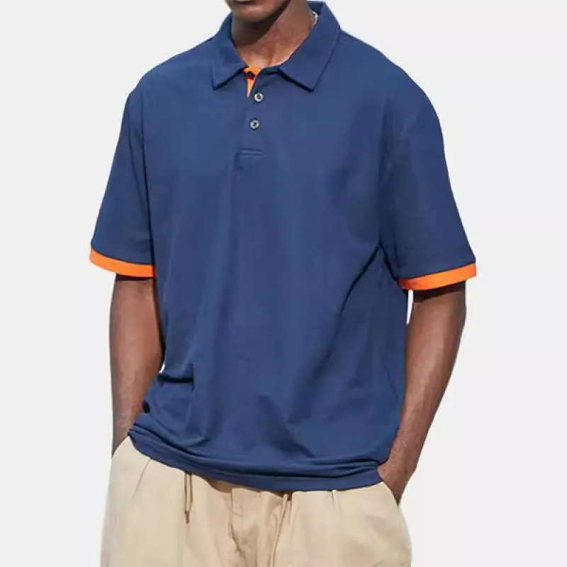 Men's Colorblock Lapel Short Sleeve Casual Polo Shirt 30531584Z sold by Manly product image thumbnail 3