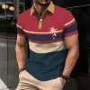 Men's Retro Color Block Lapel Polo Shirt 28816505TO sold by Manly
