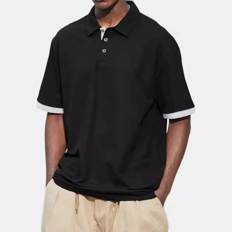 Men's Colorblock Lapel Short Sleeve Casual Polo Shirt 30531584Z sold by Manly product image thumbnail 2