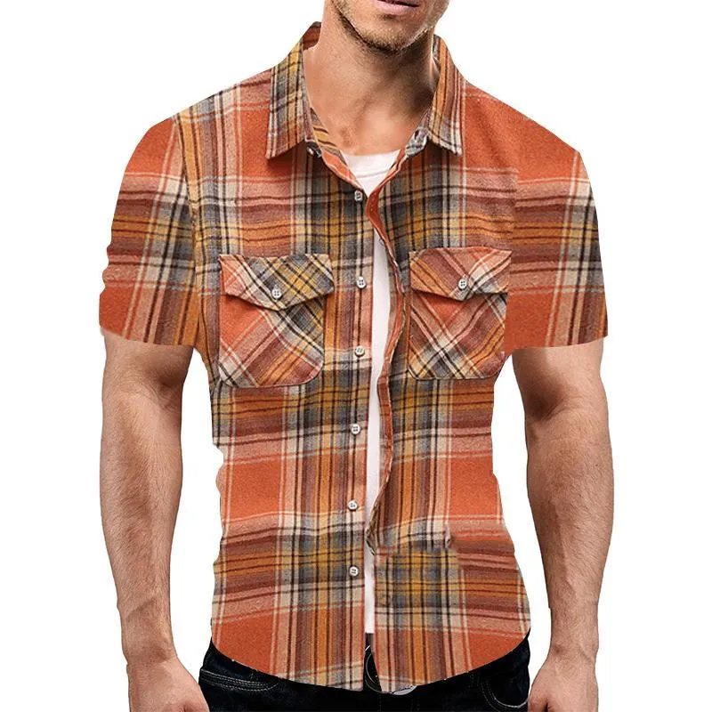 Men's Casual Two Pocket Check Short Sleeve Shirt 29782585Y sold by Manly