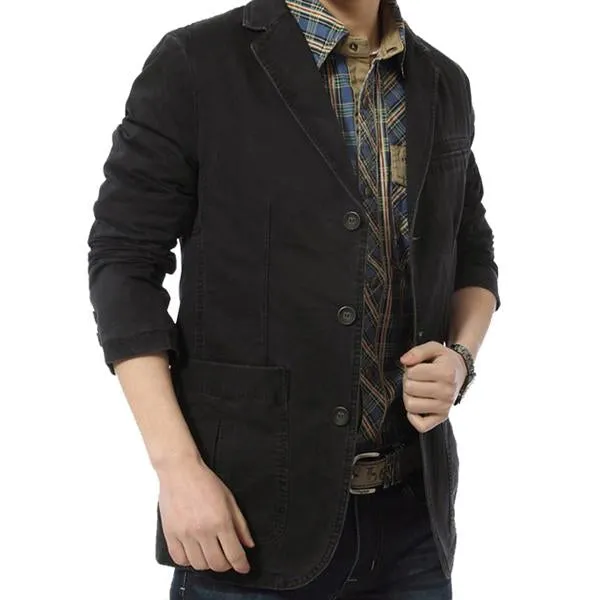 Men's Lapel Cotton Solid Jacket 00227361X sold by Manly product image thumbnail 2