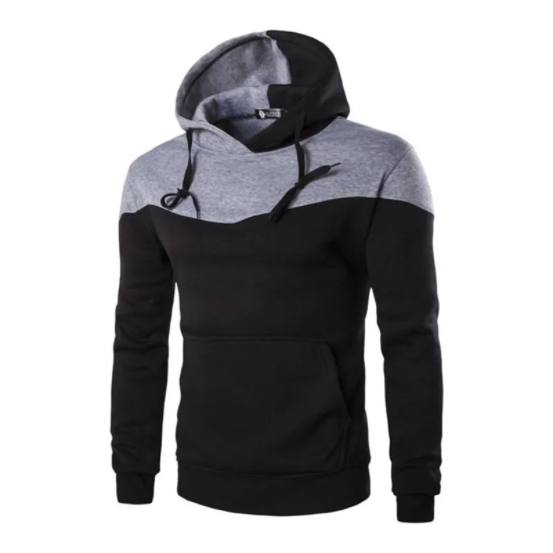 Men's Casual Contrast Color Patchwork Long-Sleeved Sports Hoodie 59515840M sold by Manly