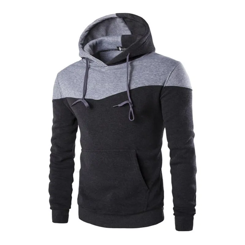 Men's Casual Contrast Color Patchwork Long-Sleeved Sports Hoodie 59515840M sold by Manly product image thumbnail 4