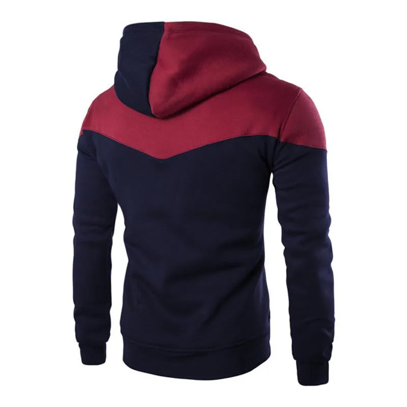 Men's Casual Contrast Color Patchwork Long-Sleeved Sports Hoodie 59515840M sold by Manly product image thumbnail 3