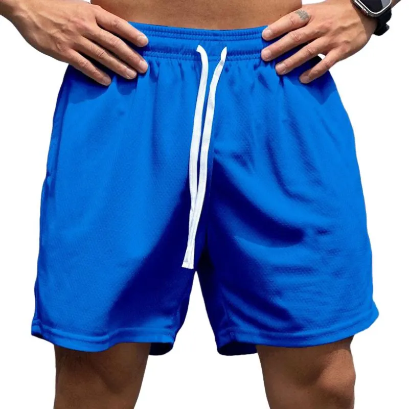 Men's Solid Color Elastic Waist Sports Shorts 39251993Z sold by Manly