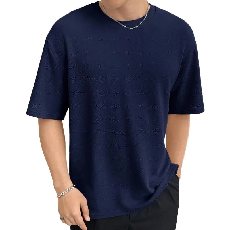 Men's Casual Solid Color Round Neck Short Sleeve T-Shirt 91061023M sold by Manly product image thumbnail 4